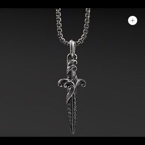 Black Diamond David Yurman Dagger Men’s Necklace